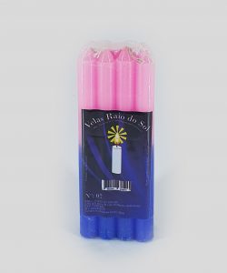 VELA ROSA E AZUL CLARO NUMERO 7  (CAIXA COM 24 PACOTES)